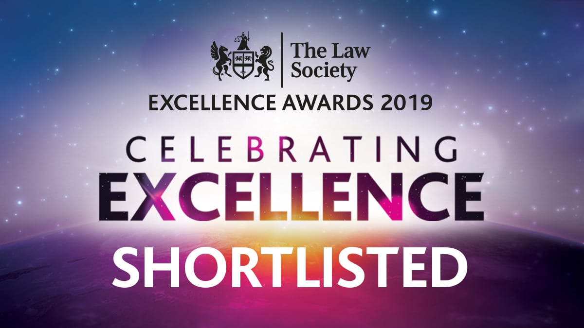 The Law Society Excellence Awards 2019 Celebrating Excellence Shortlisted